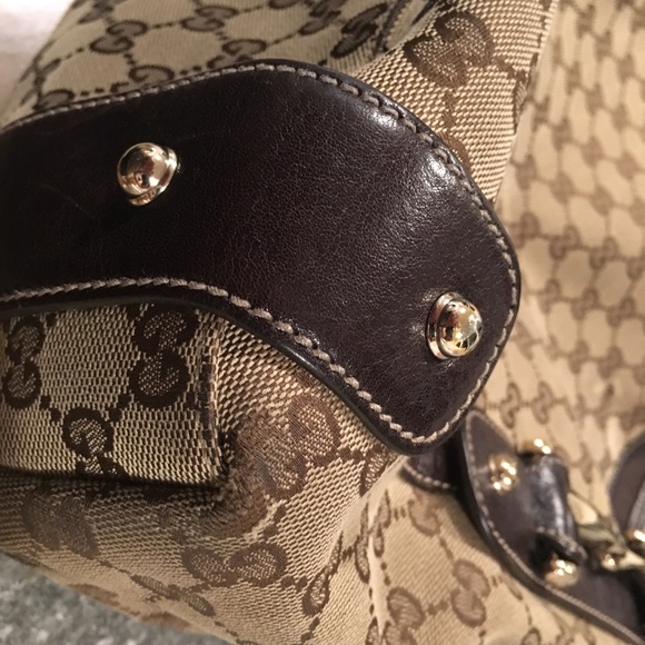 Gucci Monogram Canvas & Brown Leather Pelham Bag - Picture 5 of 8
